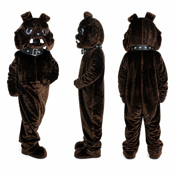 Bulldog Mascot Costume in Black with Tusks Adult