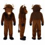 Bison Mascot Costume in Brown with Tan Horns Adult
