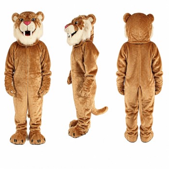 Lion Mascot Costume in Tan with White Belly Adult