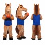 Basketball Horse Mascot Costume in Brown with Blue Uniform Adult