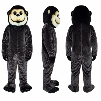 Monkey Mascot Costume in Black with Cream Face Adult
