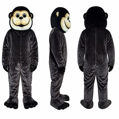 Monkey Mascot Costume in Black with Cream Face Adult