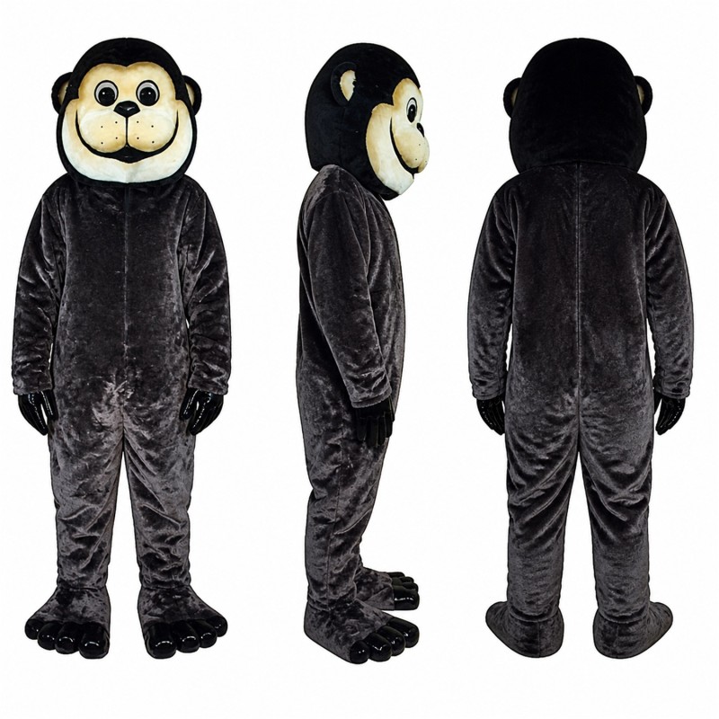 Monkey Mascot Costume in Black with Cream Face Adult