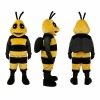Bee Mascot Costume in Yellow and Black with Round Eyes Adult