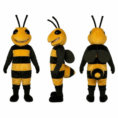 Bee Mascot Costume in Yellow and Black Adult