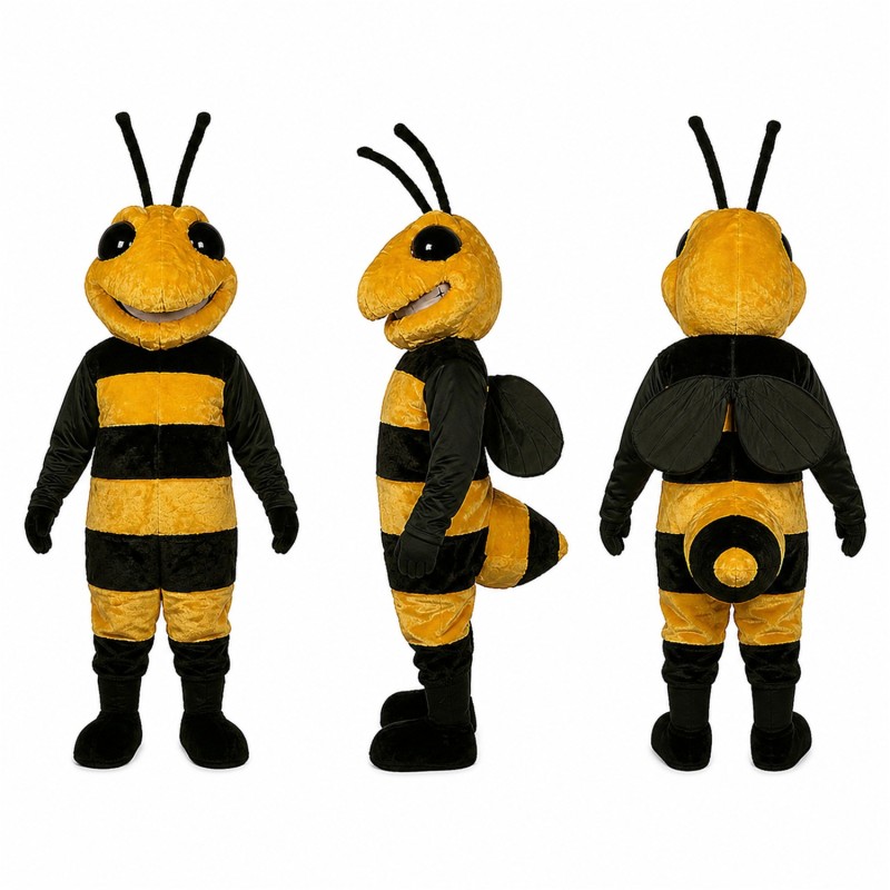 Bee Mascot Costume in Yellow and Black Adult