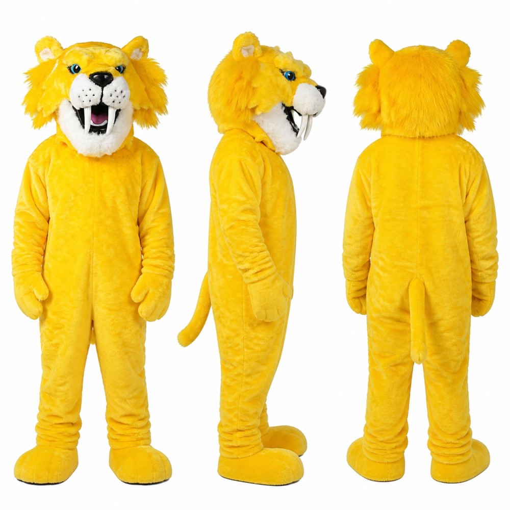 Lion Mascot Costume in Yellow with White Muzzle Adult Lion Mascot Costume in Yellow with White Muzzle Adult