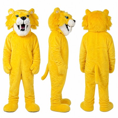 Lion Mascot Costume in Yellow with White Muzzle Adult