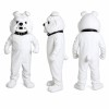 Bulldog Mascot Costume in White with Black Nose Adult