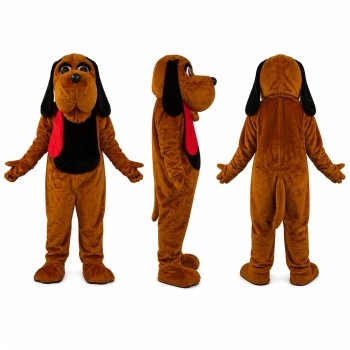 Hound Dog Mascot Costume in Brown with Black Belly Adult