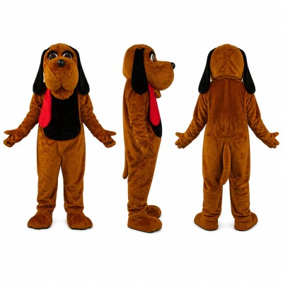 Hound Dog Mascot Costume in Brown with Black Belly Adult