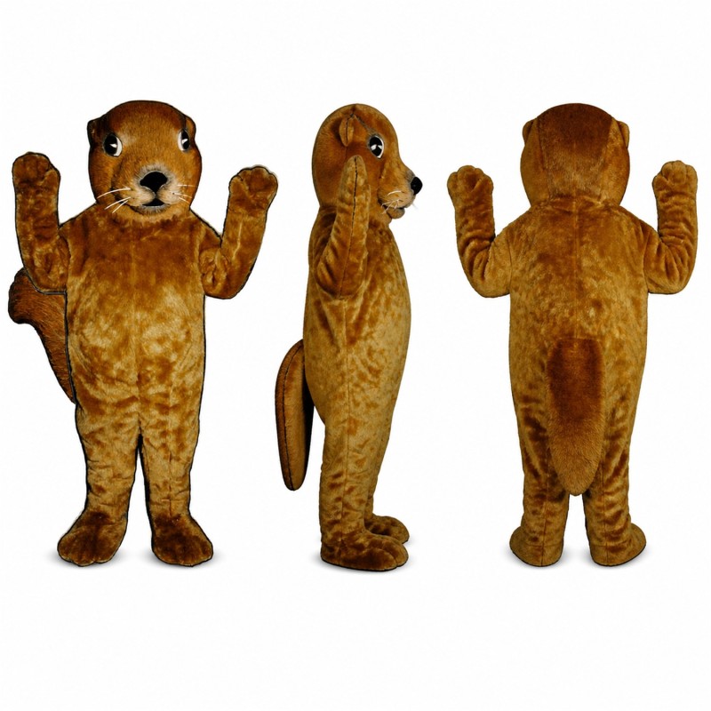 Squirrel Mascot Costume in Golden Brown with Curled Tail Adult