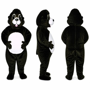 Skunk Mascot Costume in Black and White with Large Tail Adult