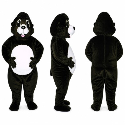 Skunk Mascot Costume in Black and White with Large Tail Adult