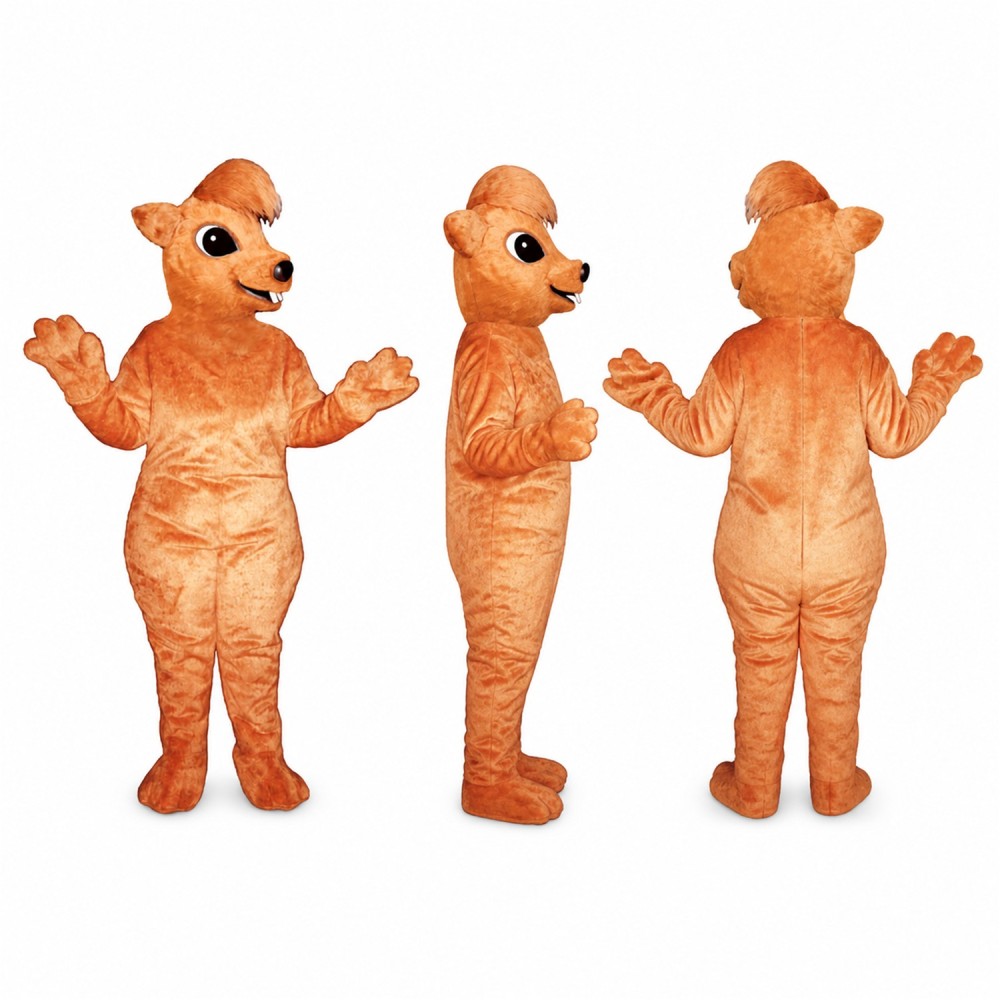 Squirrel Mascot Costume in Orange with Curled Tail Adult Squirrel Mascot Costume in Orange with Curled Tail Adult
