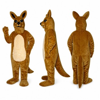 Kangaroo Mascot Costume in Brown with Cream Belly Adult