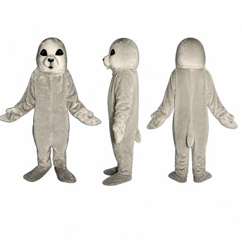 Seal Mascot Costume in Gray with Dark Eyes Adult