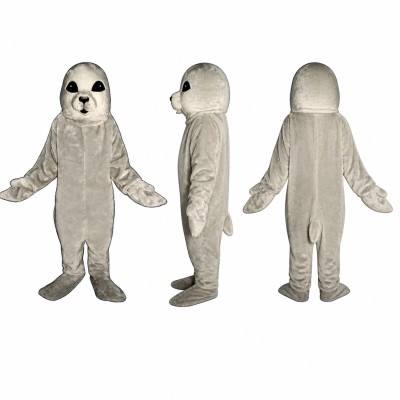 Seal Mascot Costume in Gray with Dark Eyes Adult