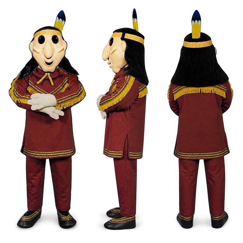 Medieval Noble Mascot Costume in Red with Patterned Tunic Adult