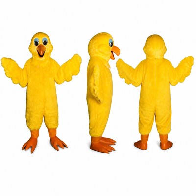 Chick Mascot Costume in Yellow with Spread Wings Adult