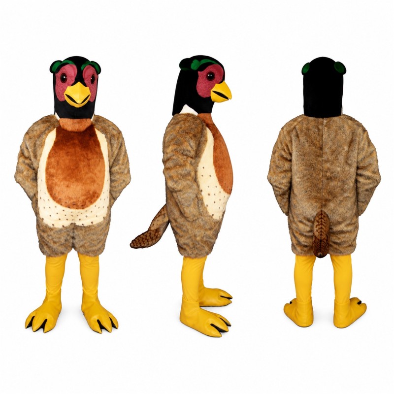 Turkey Mascot Costume in Brown with Red and Green Head Adult