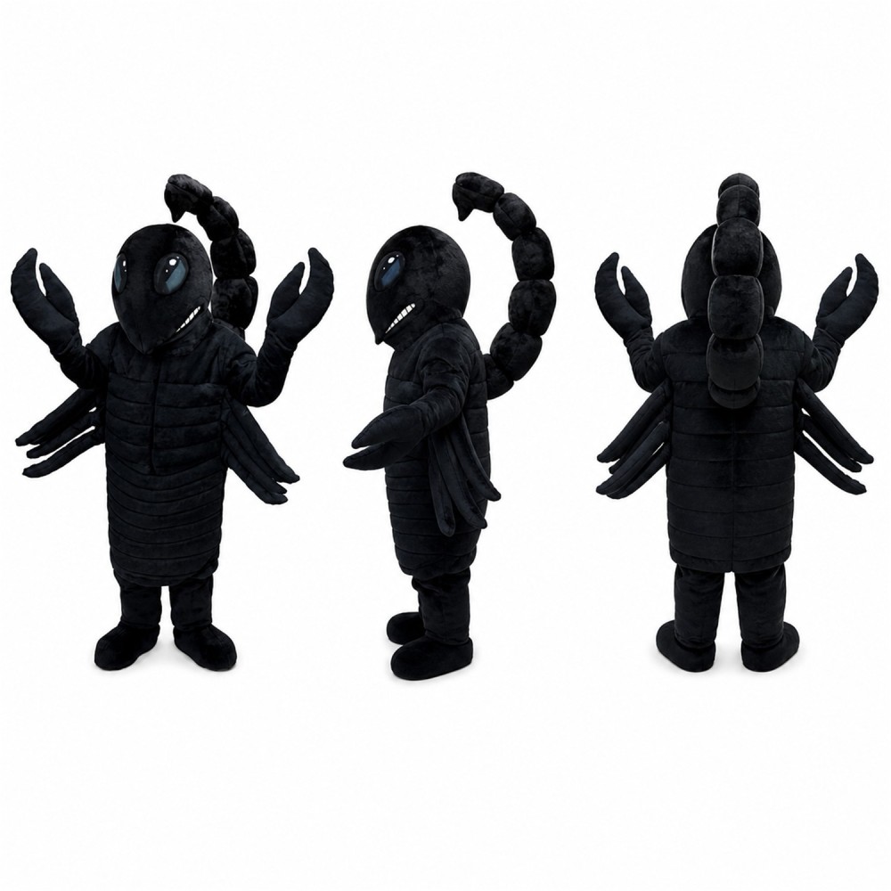 Scorpion Mascot Costume in Black with Large Claws Adult