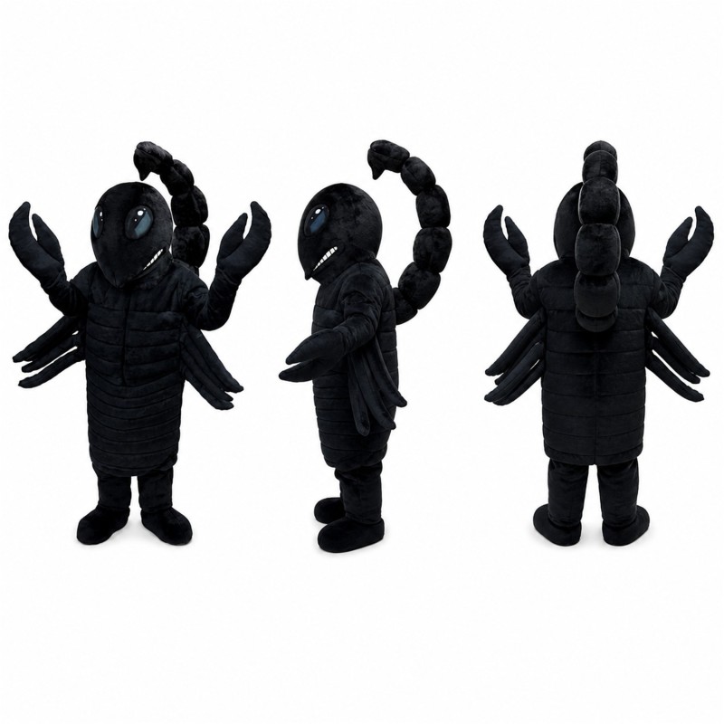 Scorpion Mascot Costume in Black with Large Claws Adult
