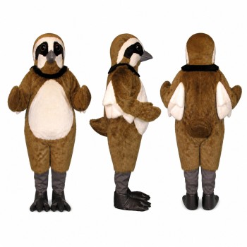 Brown Eagle Mascot Costume with White Face and Dark Wings Adult