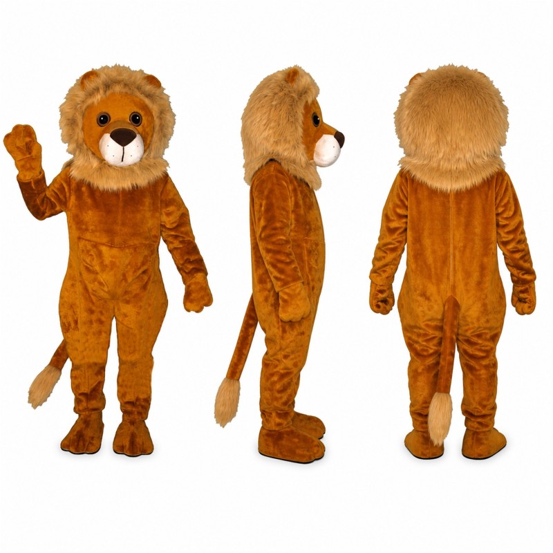 Lion Mascot Costume in Brown with Dark Mane Adult