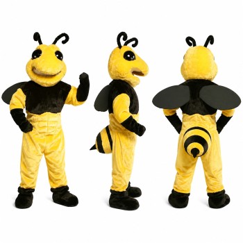 Bee Mascot Costume in Yellow and Black with Yellow Trousers Adult
