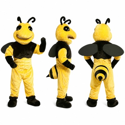 Bee Mascot Costume in Yellow and Black with Yellow Trousers Adult
