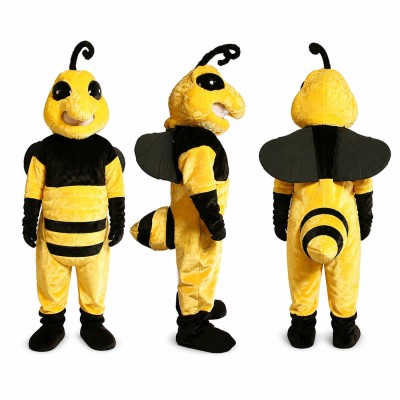 Bee Mascot Costume in Yellow and Black Adult