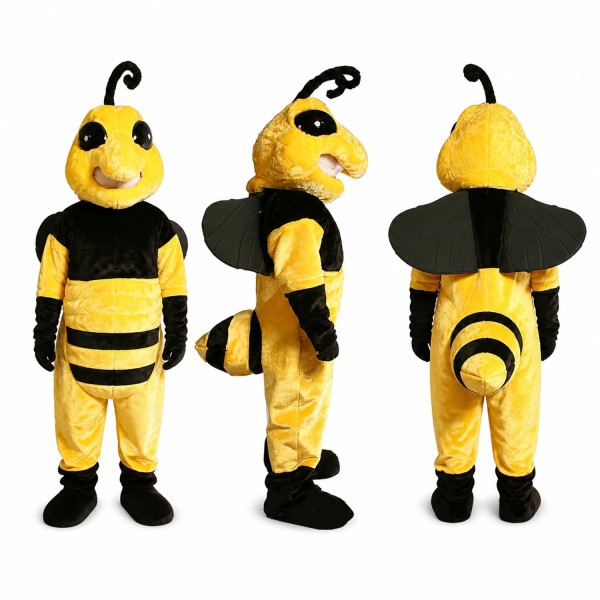 Bee Mascot Costume in Yellow and Black Adult