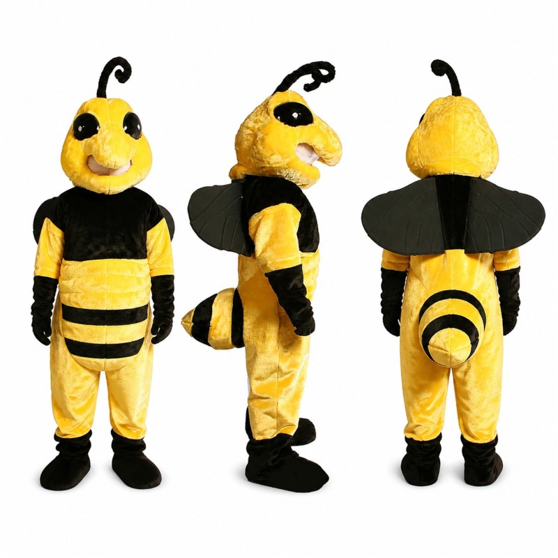 Bee Mascot Costume in Yellow and Black Adult