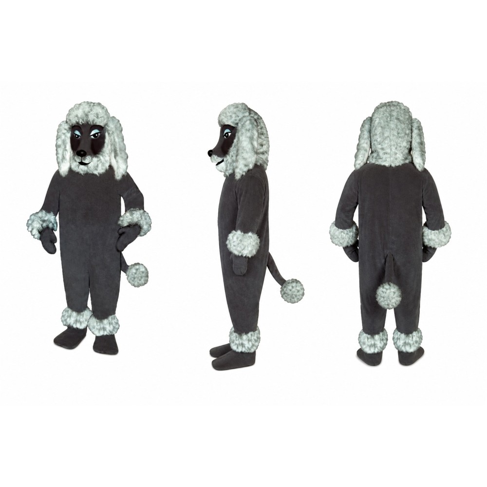 Sheep Mascot Costume in Black and Gray with Long Arms Adult