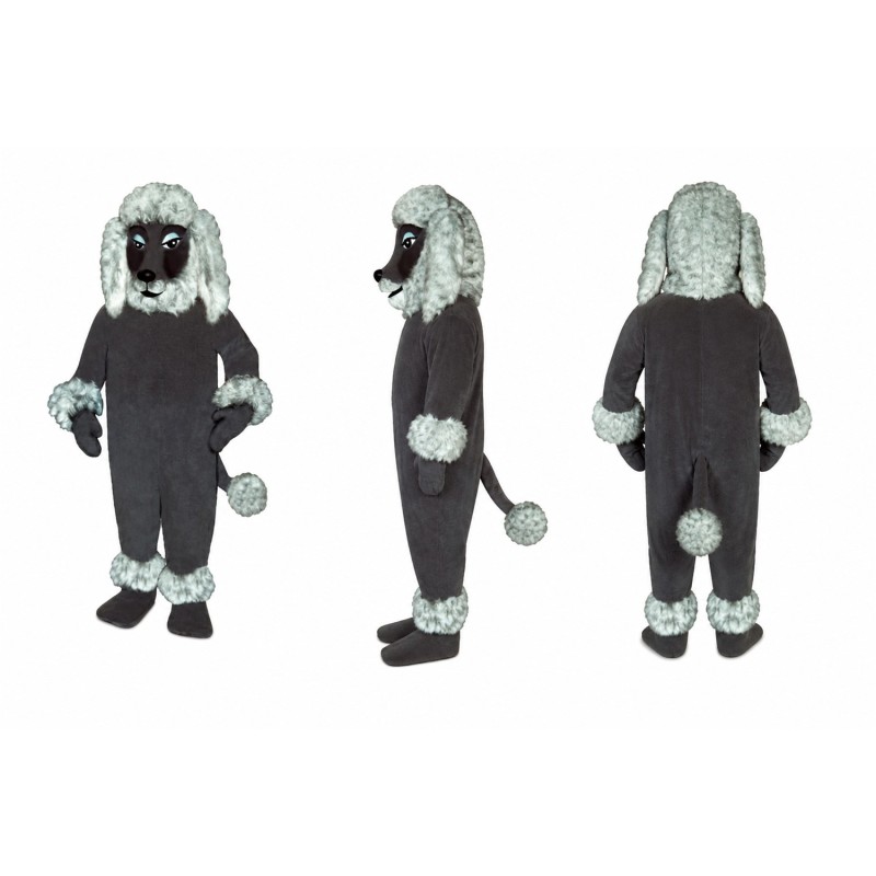 Sheep Mascot Costume in Black and Gray with Long Arms Adult