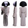 Alien Mascot Costume in Gray Robe with Large Head Adult
