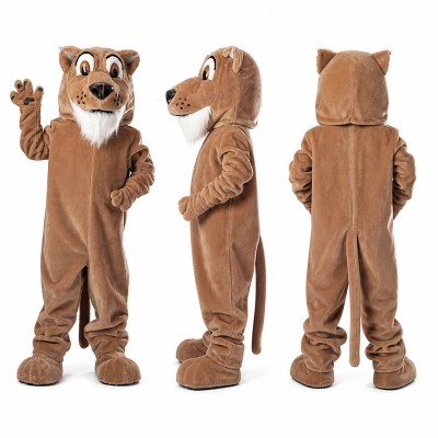 Lion Mascot Costume in Brown with White Muzzle Adult