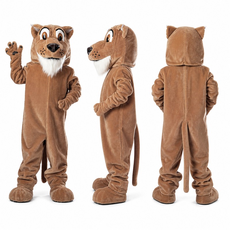 Lion Mascot Costume in Brown with White Muzzle Adult