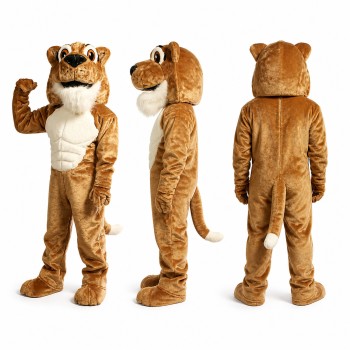 Tiger Mascot Costume in Brown with Cream Belly Adult