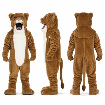 Lion Mascot Costume in Brown with Cream Belly Adult