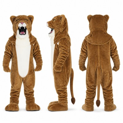 Lion Mascot Costume in Brown with Cream Belly Adult