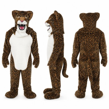 Leopard Mascot Costume with Brown Spots and White Belly Adult