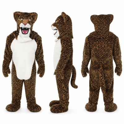 Leopard Mascot Costume with Brown Spots and White Belly Adult