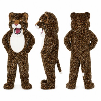 Leopard Mascot Costume with Brown Spots and Cream Belly Adult