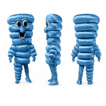 Spiral Character Mascot Costume in Blue with Layered Rings Adult