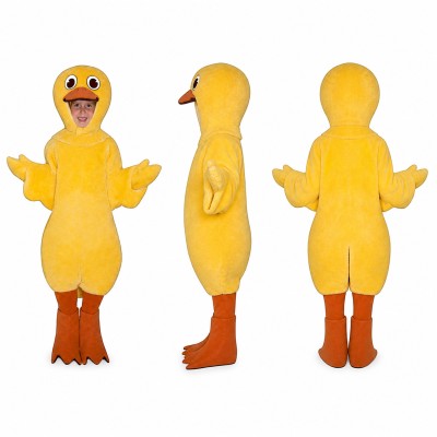 Duck Mascot Costume in Yellow with Orange Beak and Feet Adult