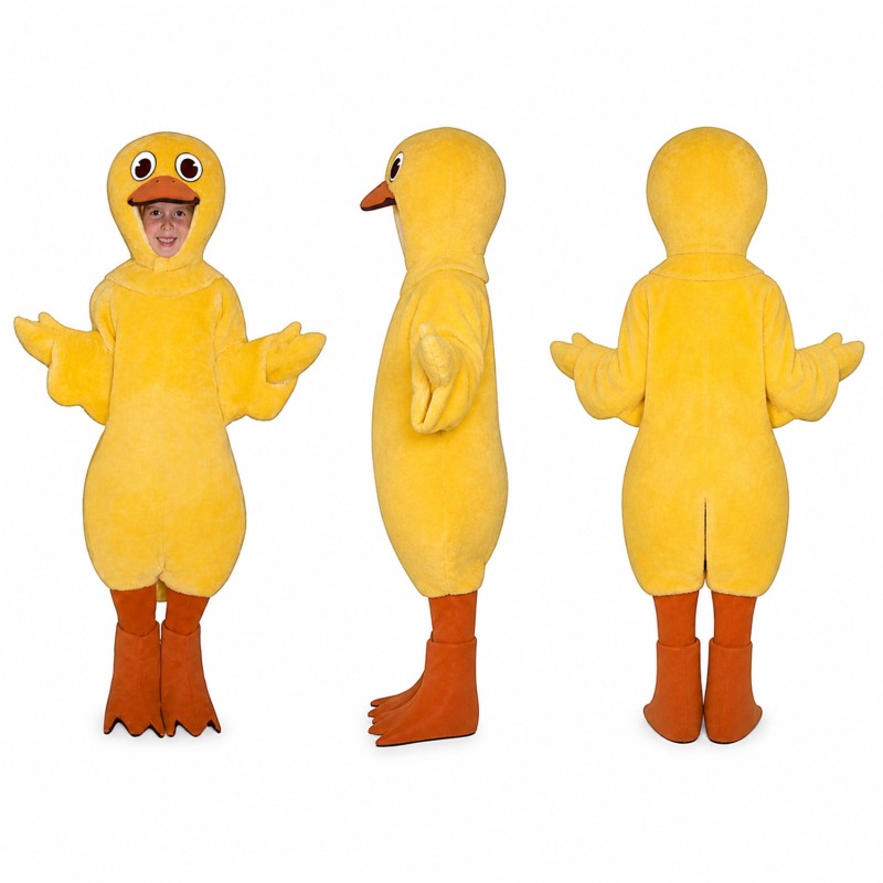 Duck Mascot Costume in Yellow with Orange Beak and Feet Adult