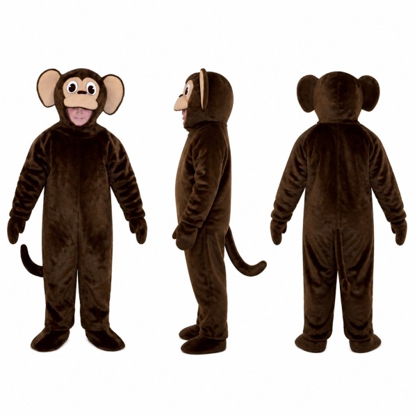 Monkey Mascot Costume in Brown with Tan Face Adult