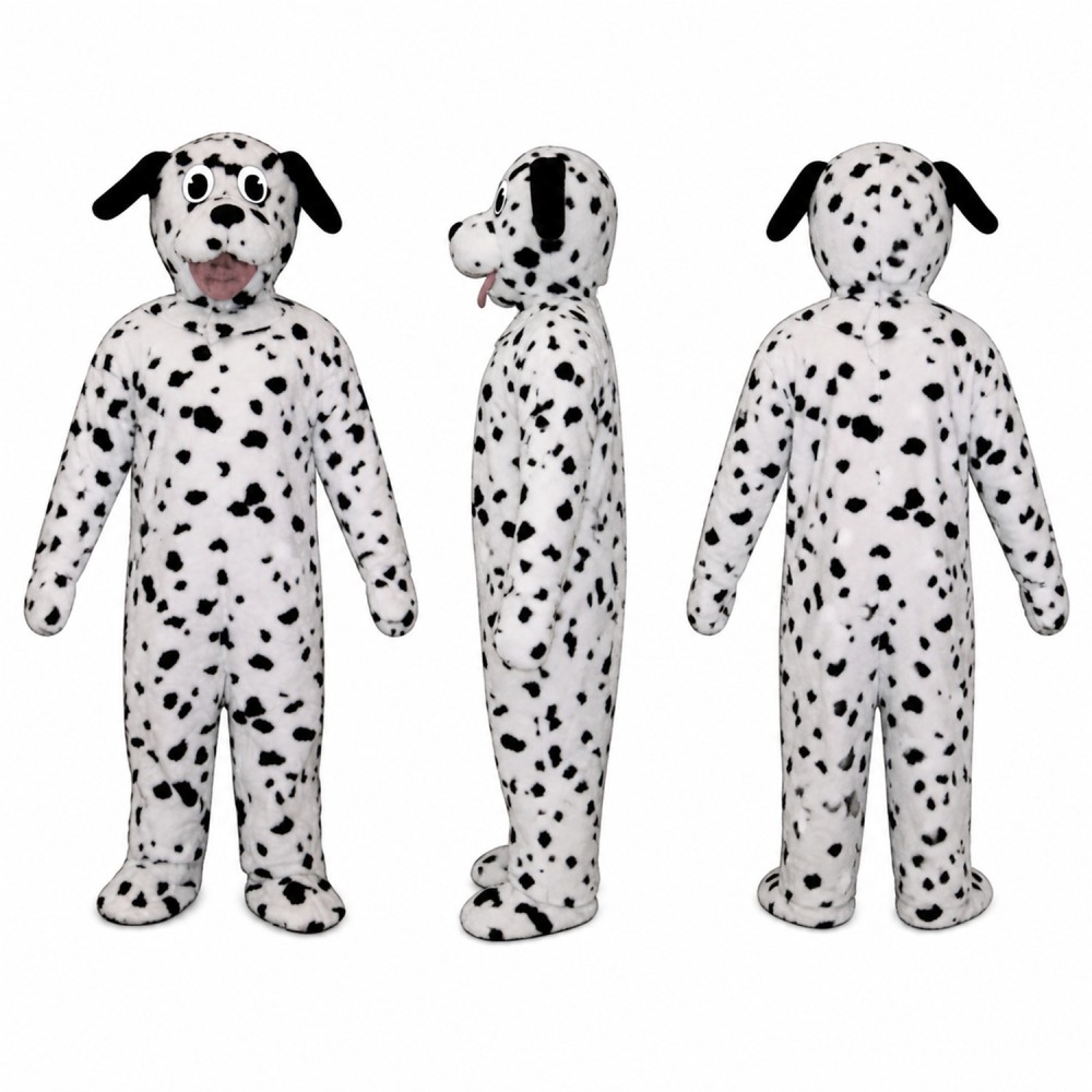 Dalmatian Dog Mascot Costume in White with Black Spots Adult Dalmatian Dog Mascot Costume in White with Black Spots Adult